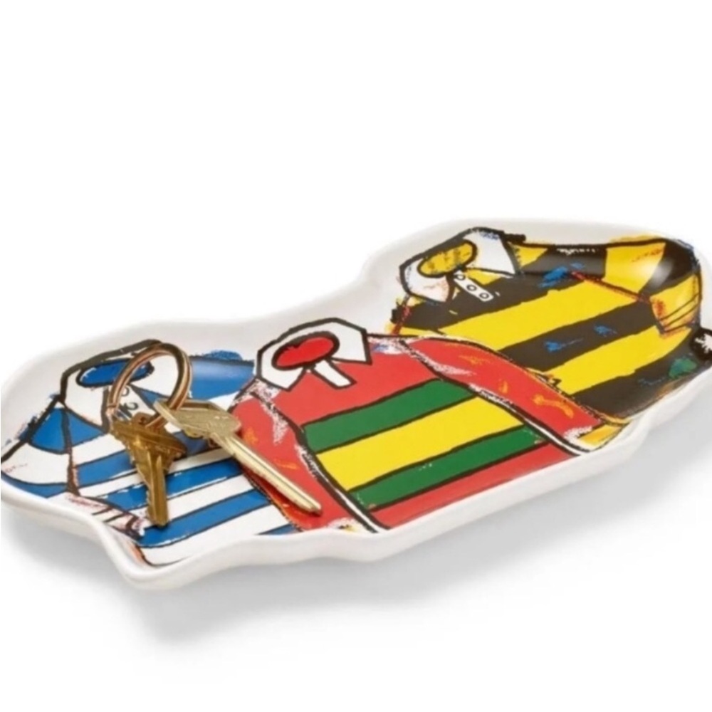 Rowing Blazers LIMITED EDITION Rugby Stripe Shirts Ceramic Stoneware Tray - Picture 5 of 12